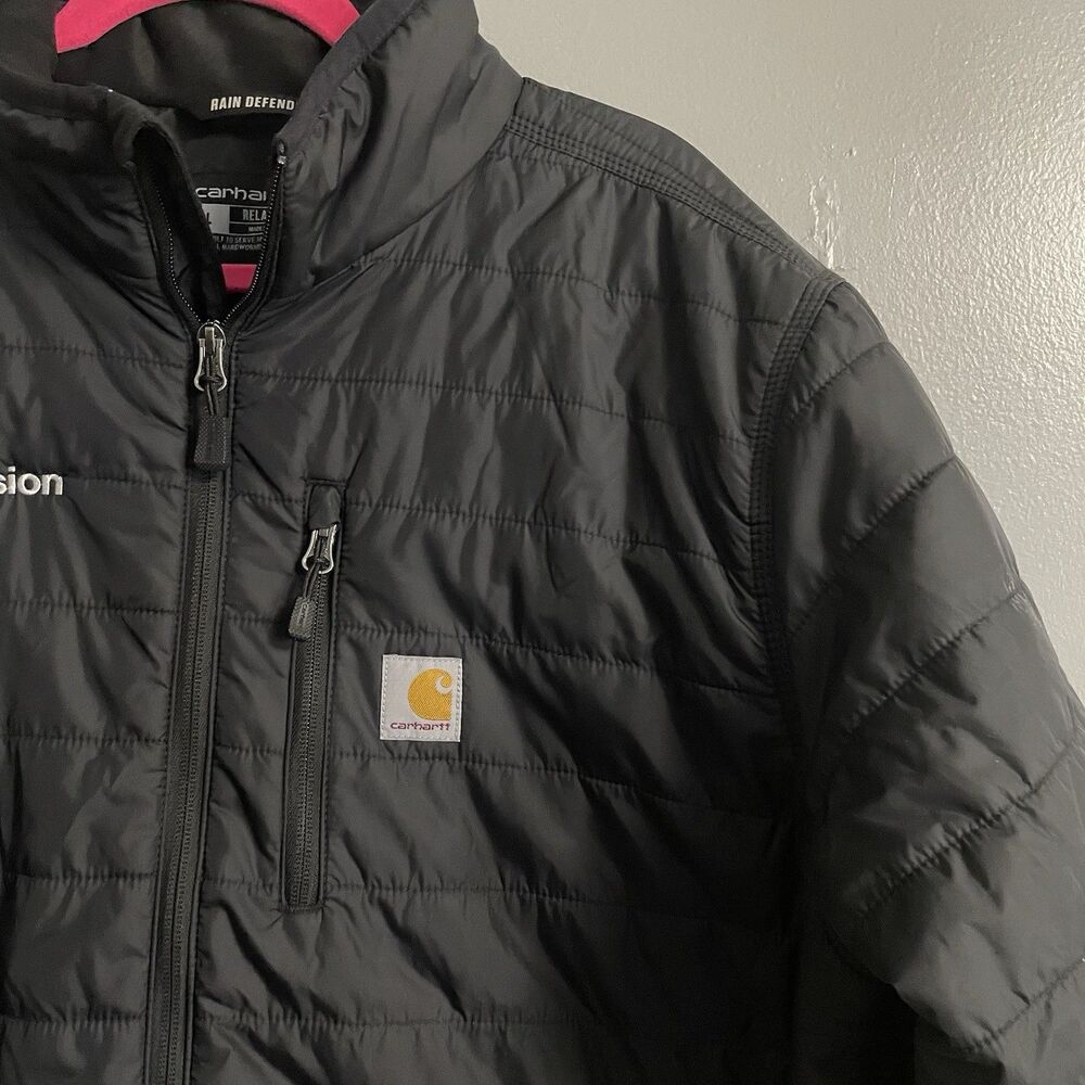 Carhartt Rain Defender Puffer Jacket Relaxed Fit Lightweight Insulated Size L - Picture 4 of 9
